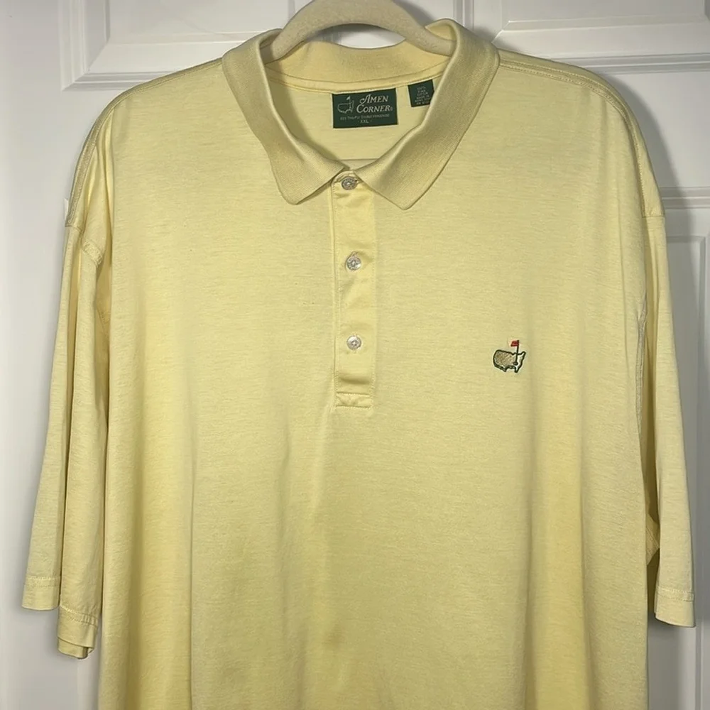 Amen Corner Polo Shirt Sz XXL Augusta Nationals 60s 2-Ply 2-Mercerized Yellow